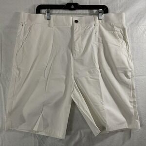 Soothfeel Shorts Mens 40 White Chino Pleated‎ Microfiber Zip Fly Pockets